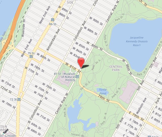 Location Map: 211 Central Park West New York, NY 10024